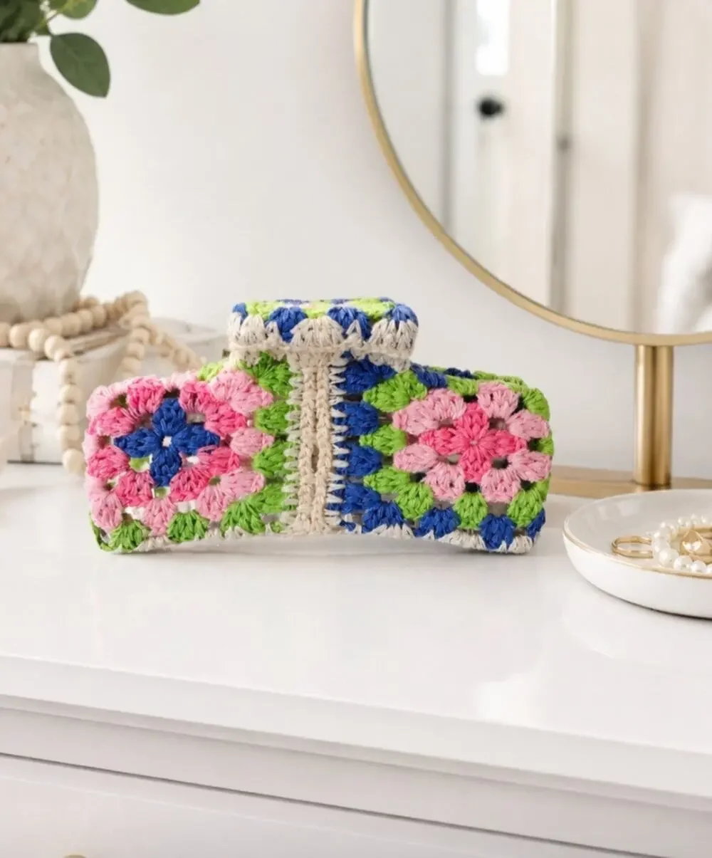 Large Colorful Floral Hair Claw Clip New